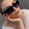 Сонцезахисні окуляри Karl Lagerfeld &Amber Valetta темно-сині